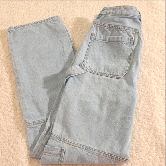 PacSun Women's High-Rise 90s Boyfriend Carpenter Cargo Jean. Light Blue, Size 27 - Picture 10 of 16